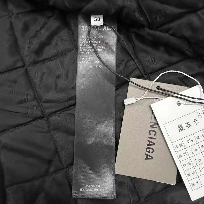 Balenciaga Logo Print Leather Shirt Jacket