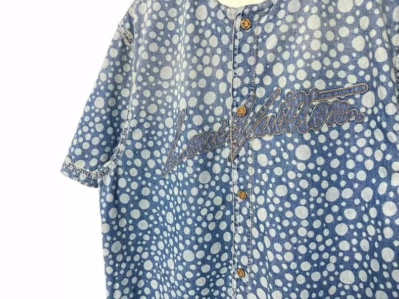 Louis Vuitton Louis Vuitton Yayoi Kusama Denim Baseball Shirt Size US M / EU 48-50 / 2 - 2 Thumbnail