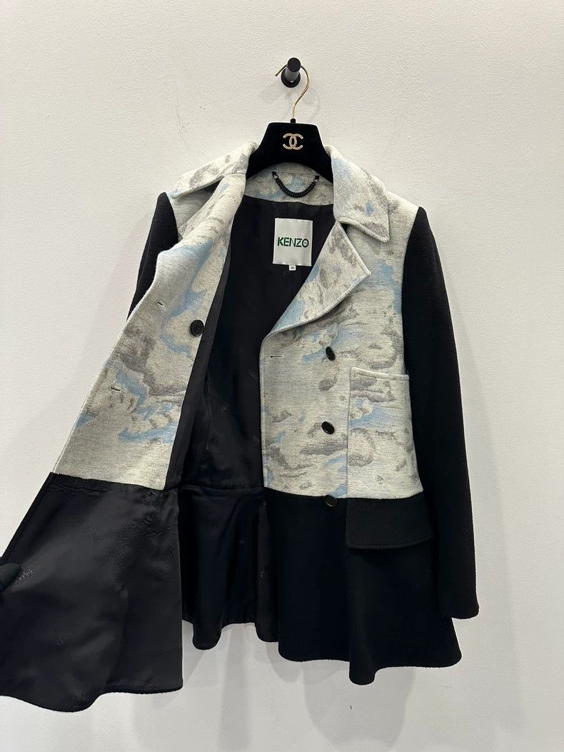 Kenzo Kenzo Black Wool Double Breasted Coat Size US S / EU 44-46 / 1 - 3 Thumbnail