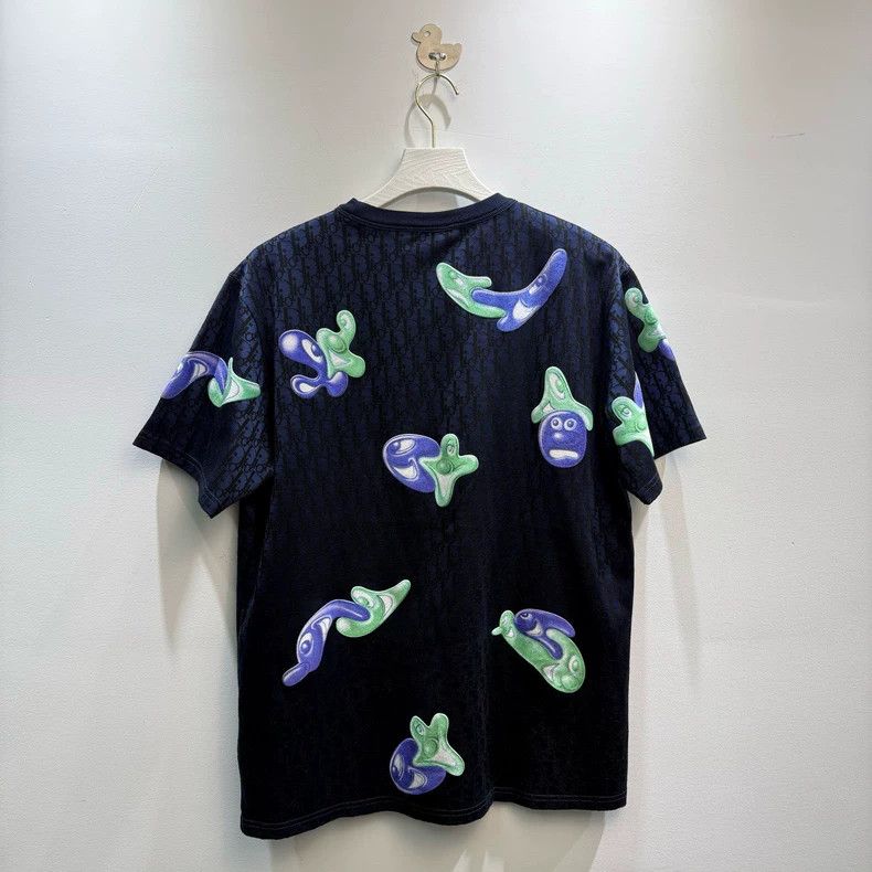 Dior Dior Kenny Scharf Logo Short Sleeve Navy Shirt Size US L / EU 52-54 / 3 - 4 Thumbnail