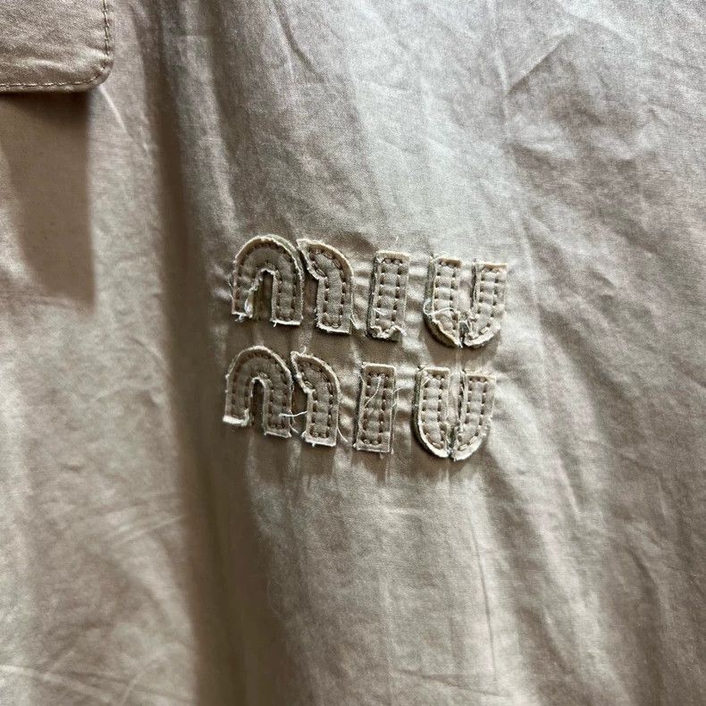 Miu Miu Miumiu Embroidered Logo Khaki Jacket Size US M / EU 48-50 / 2 - 3 Thumbnail