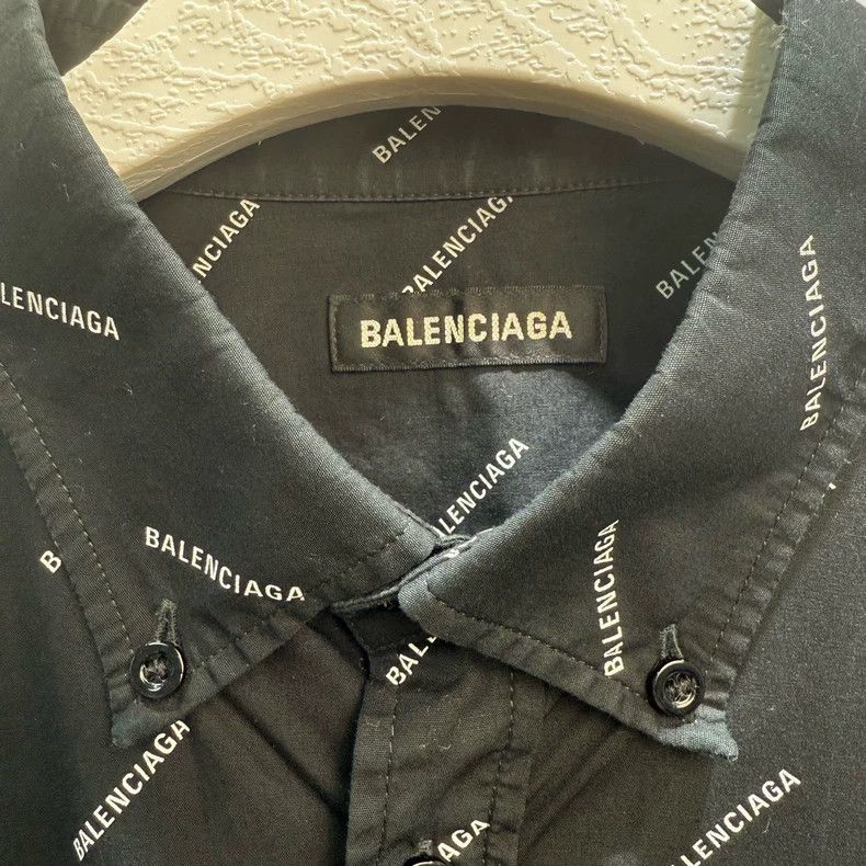 Balenciaga Balenciaga Logo Long Sleeve Shirt Size US M / EU 48-50 / 2 - 2 Thumbnail
