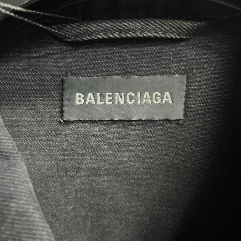 Balenciaga Balenciaga Black Logo Denim Jacket Size US XS / EU 42 / 0 - 2 Thumbnail