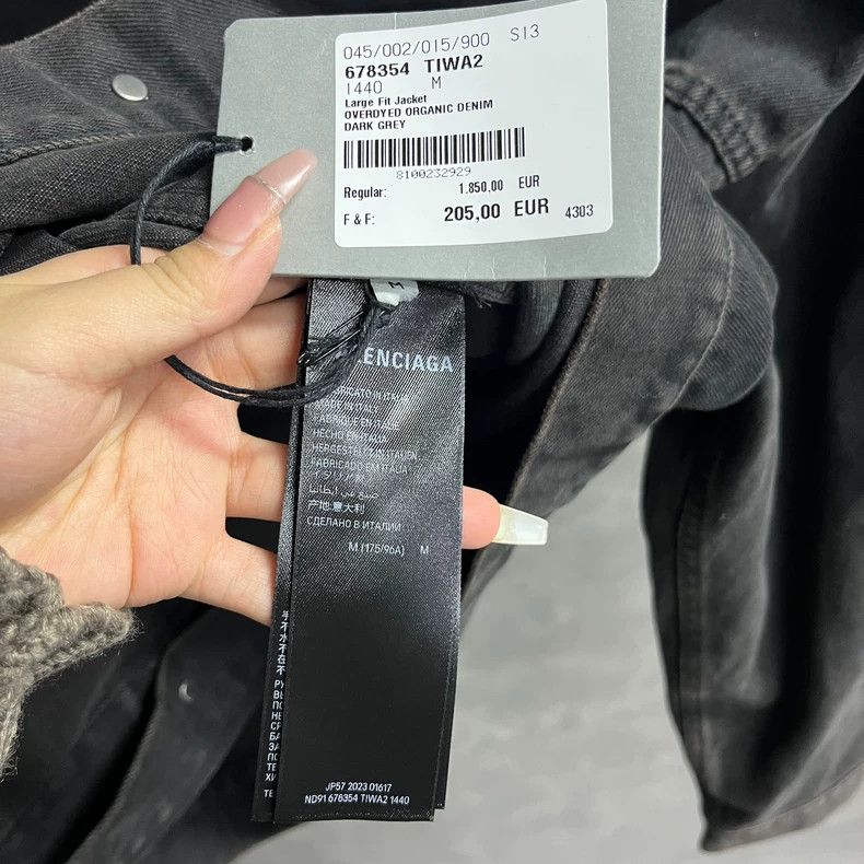 Balenciaga Balenciaga Black Logo Denim Jacket Size US XS / EU 42 / 0 - 4 Thumbnail