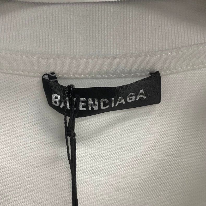 Balenciaga Balenciaga White Logo Print Short Sleeve Shirt Size US M / EU 48-50 / 2 - 3 Thumbnail