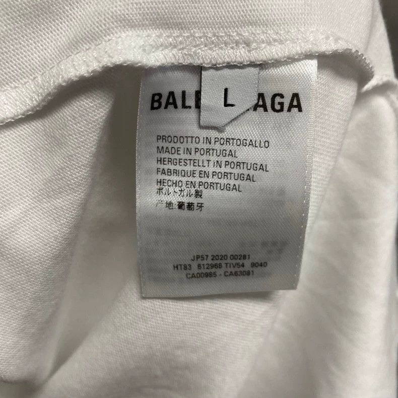 Balenciaga Balenciaga White Logo Print Short Sleeve Shirt Size US M / EU 48-50 / 2 - 5 Thumbnail