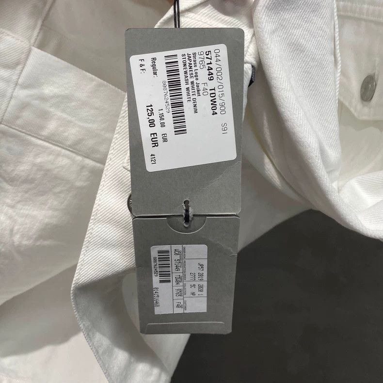 Balenciaga Balenciaga White Embroidered Logo Denim Jacket Size US M / EU 48-50 / 2 - 5 Thumbnail