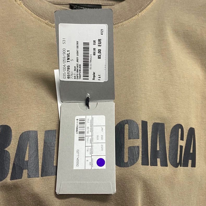Balenciaga Balenciaga Gray Brown Logo Short Sleeve T-Shirt Size US XXS / EU 40 - 5 Thumbnail