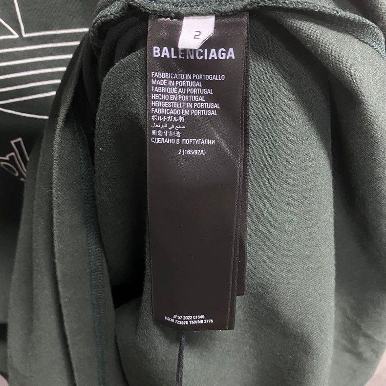 Balenciaga Balenciaga Adidas Green Embroidered Short Sleeve Shirt Size US S / EU 44-46 / 1 - 4 Thumbnail