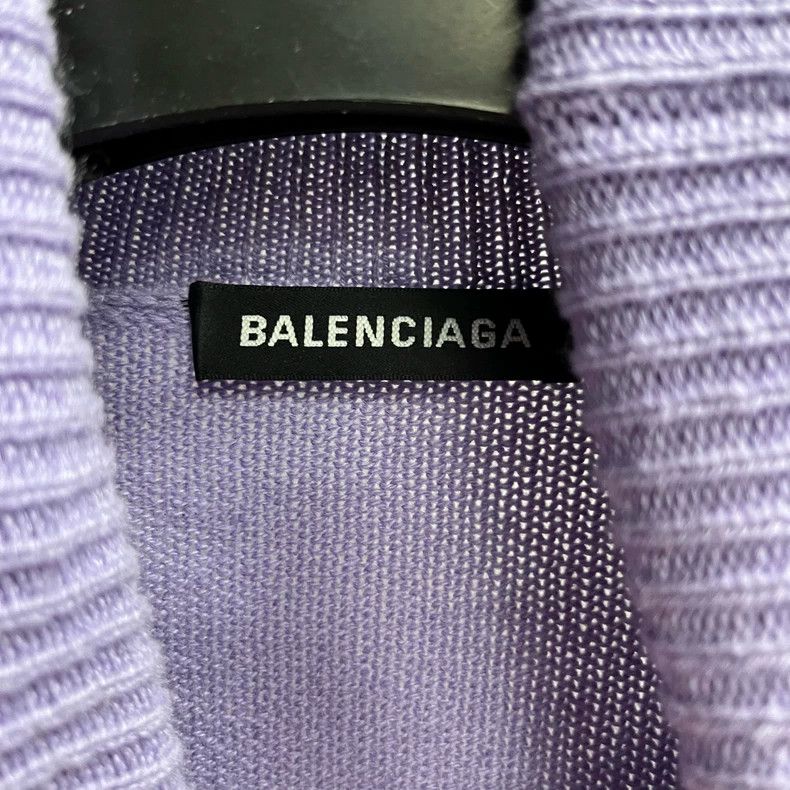 Balenciaga Balenciaga Purple Embroidered Long Sleeve Sweater Size US M / EU 48-50 / 2 - 2 Thumbnail