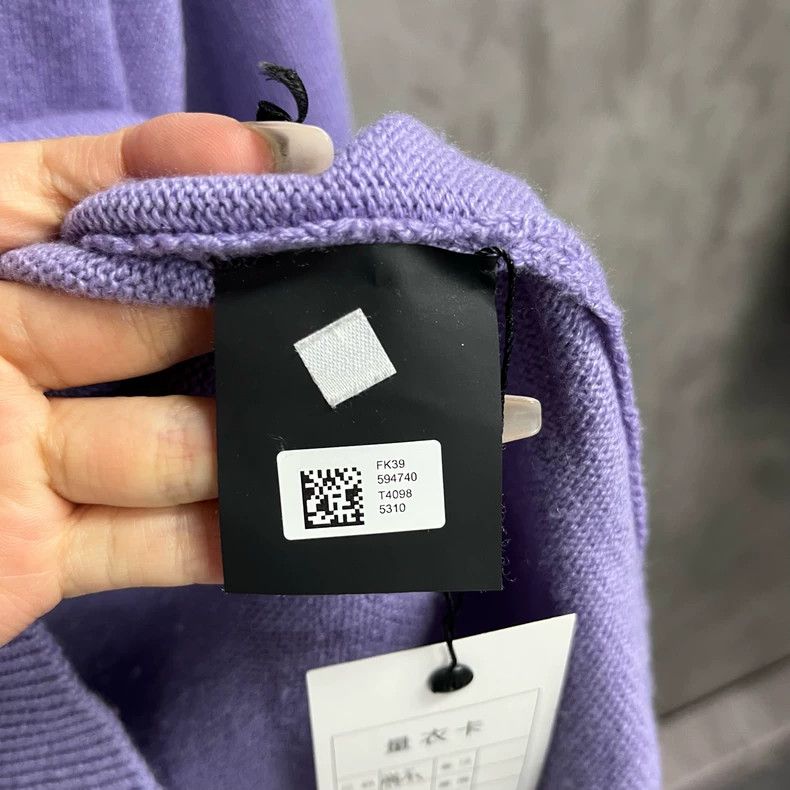 Balenciaga Balenciaga Purple Embroidered Long Sleeve Sweater Size US M / EU 48-50 / 2 - 3 Thumbnail
