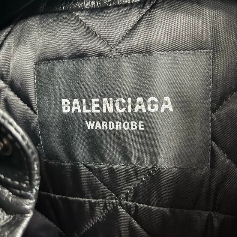 Balenciaga Balenciaga Black Logo Leather Jacket Coat Size US M / EU 48-50 / 2 - 2 Thumbnail