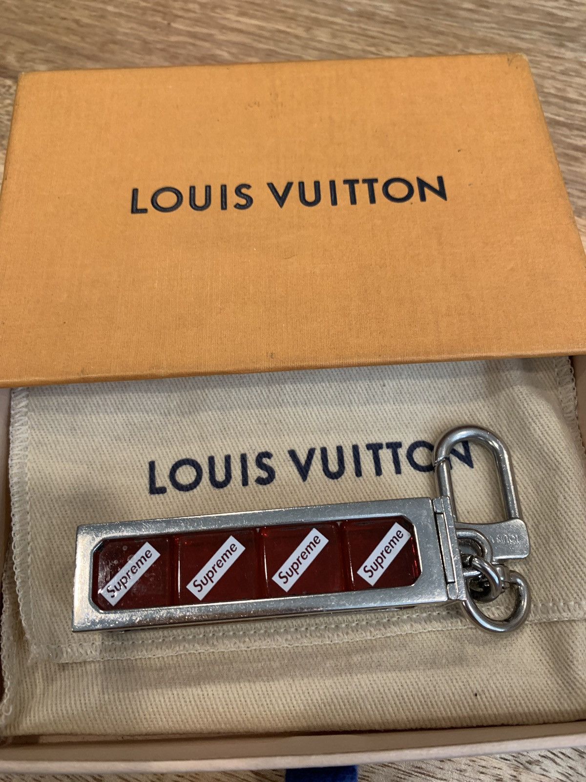 Supreme Lv Keychain Authentic LOUIS VUITTON SUPREME Key Chain!