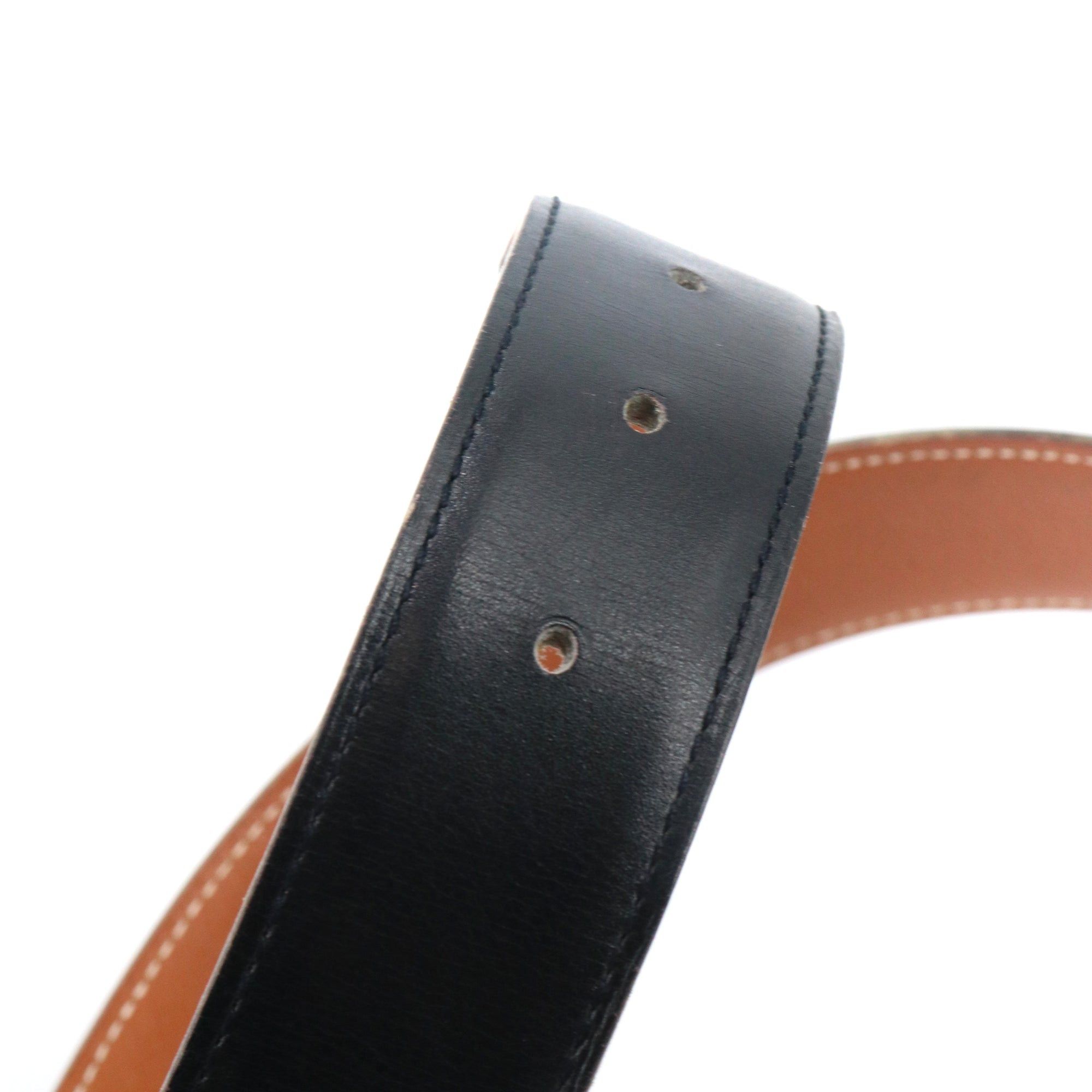 Hermes HERMÈS - Hermès reversible H belt in black and gold leather (T70) Size ONE SIZE - 4 Thumbnail