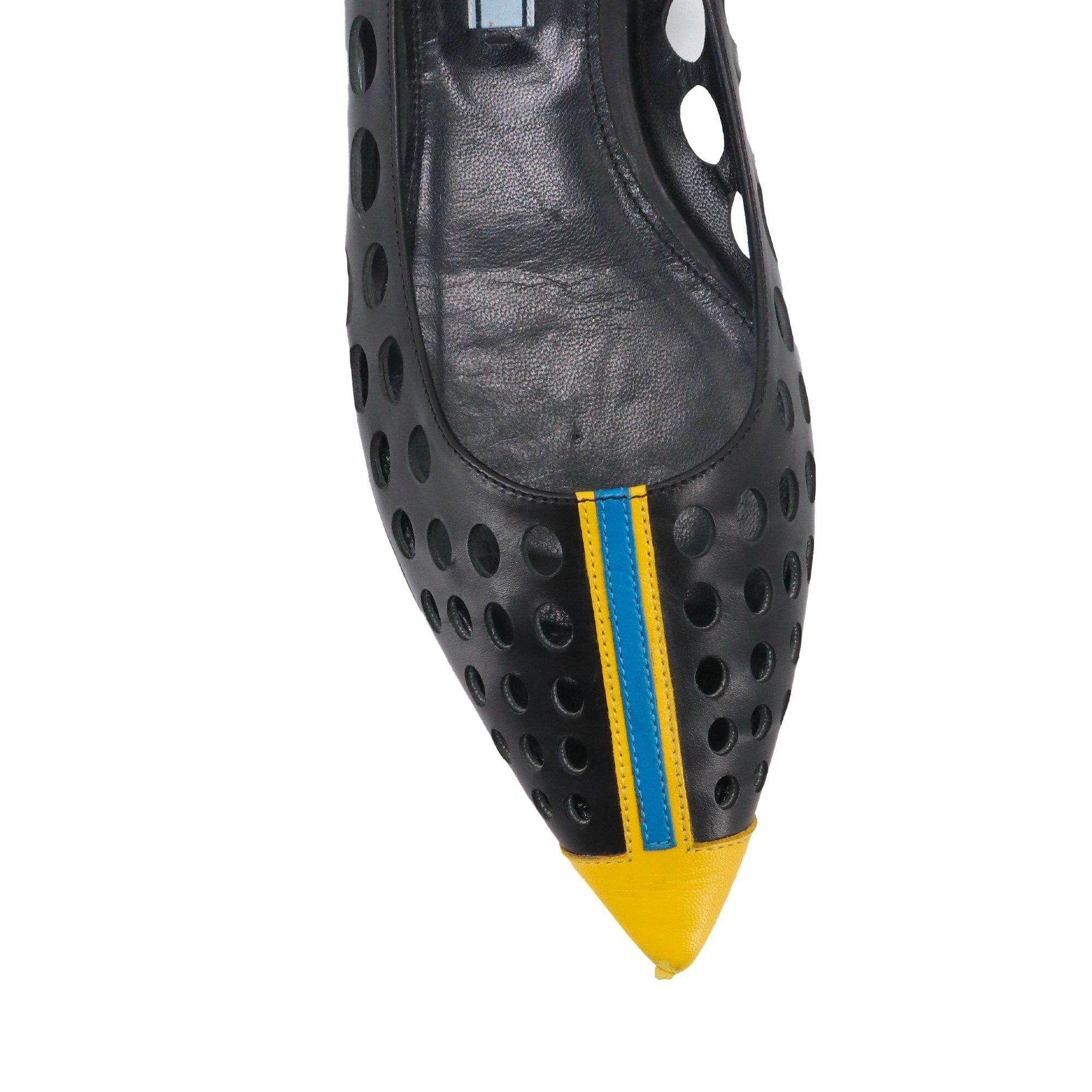Prada PRADA - Prada ballerinas in black perforated leather (T39) Size US 8 / IT 38 - 5 Thumbnail