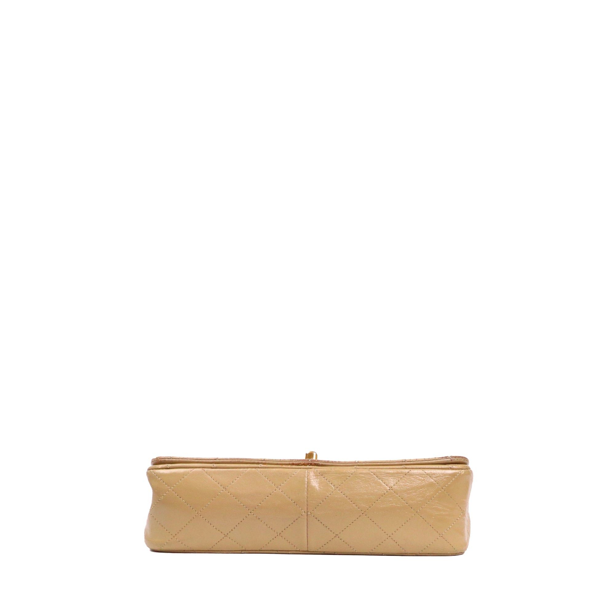 Chanel CHANEL - Chanel Classique/Timeless Full Flap handbag in vintage beige smooth leather Size ONE SIZE - 4 Thumbnail