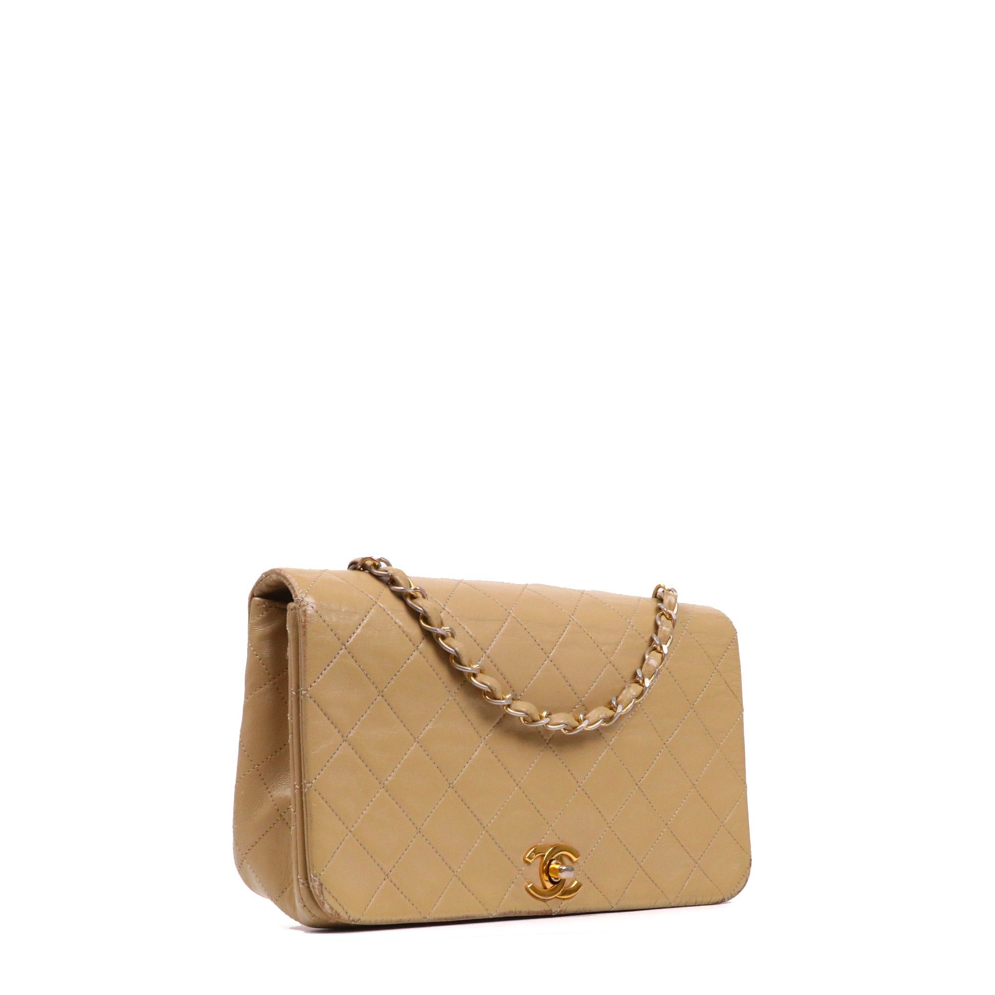 Chanel CHANEL - Chanel Classique/Timeless Full Flap handbag in vintage beige smooth leather Size ONE SIZE - 2 Thumbnail