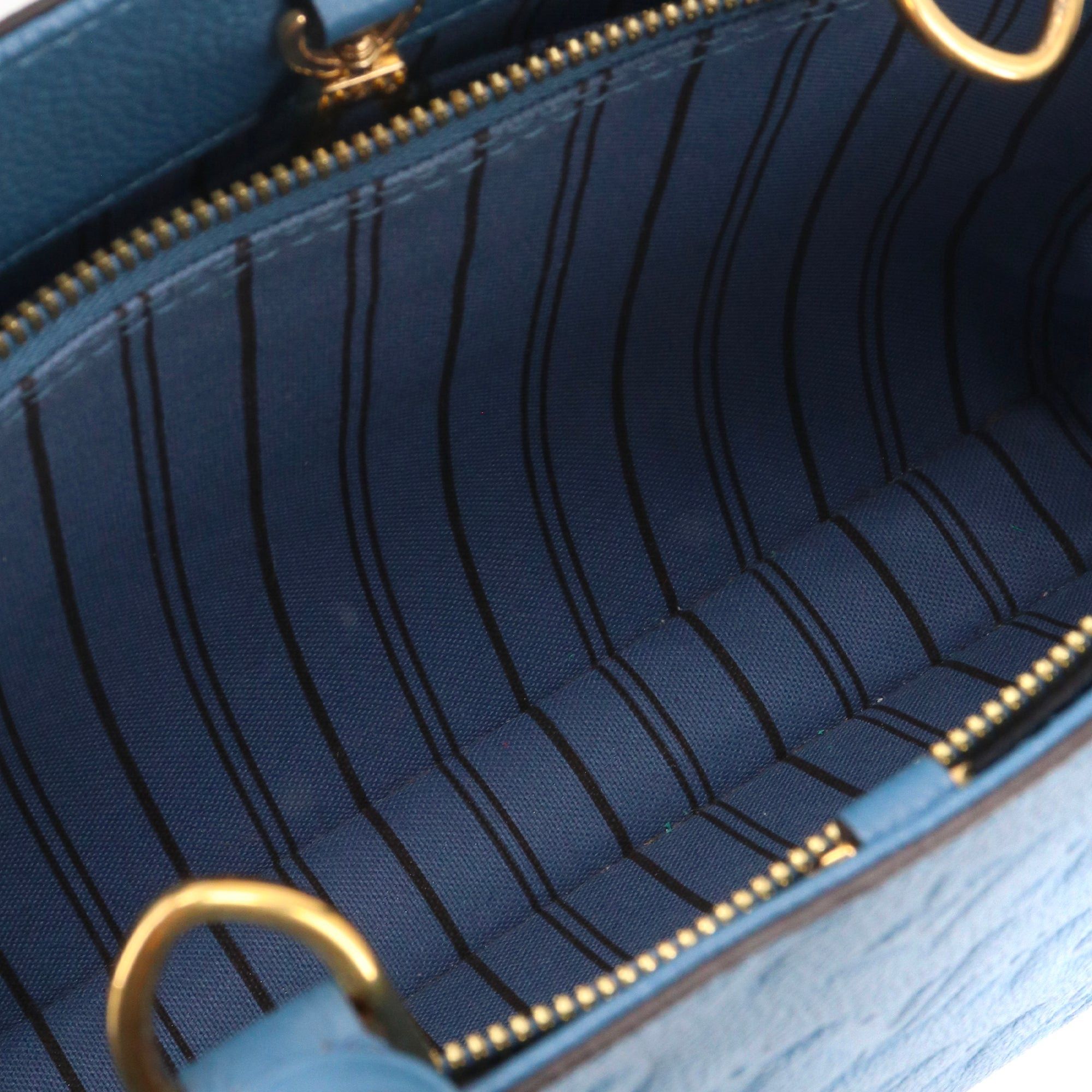 Louis Vuitton LOUIS VUITTON - Montaigne PM Louis Vuitton handbag in blue imprint leather Size ONE SIZE - 9 Thumbnail