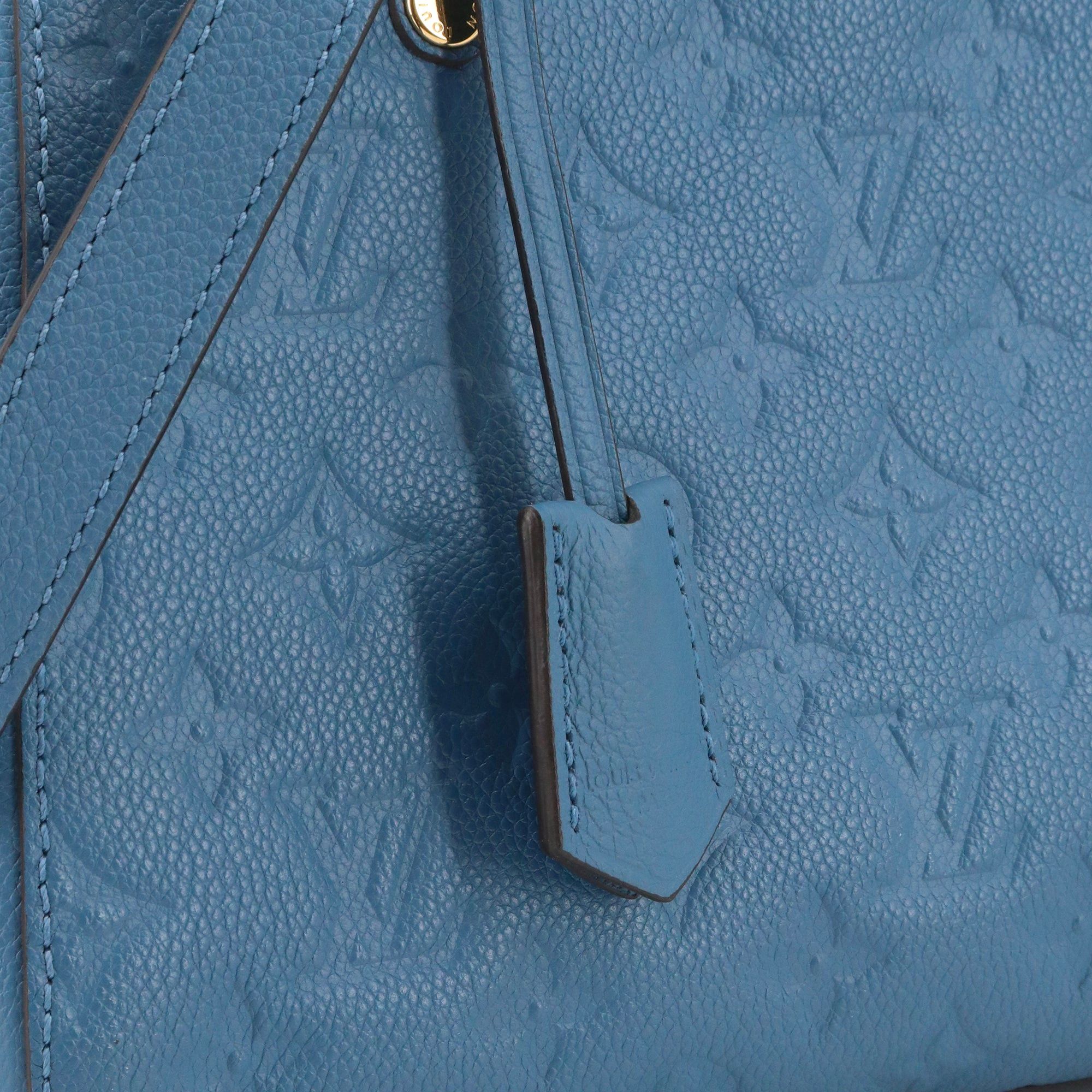 Louis Vuitton LOUIS VUITTON - Montaigne PM Louis Vuitton handbag in blue imprint leather Size ONE SIZE - 4 Thumbnail