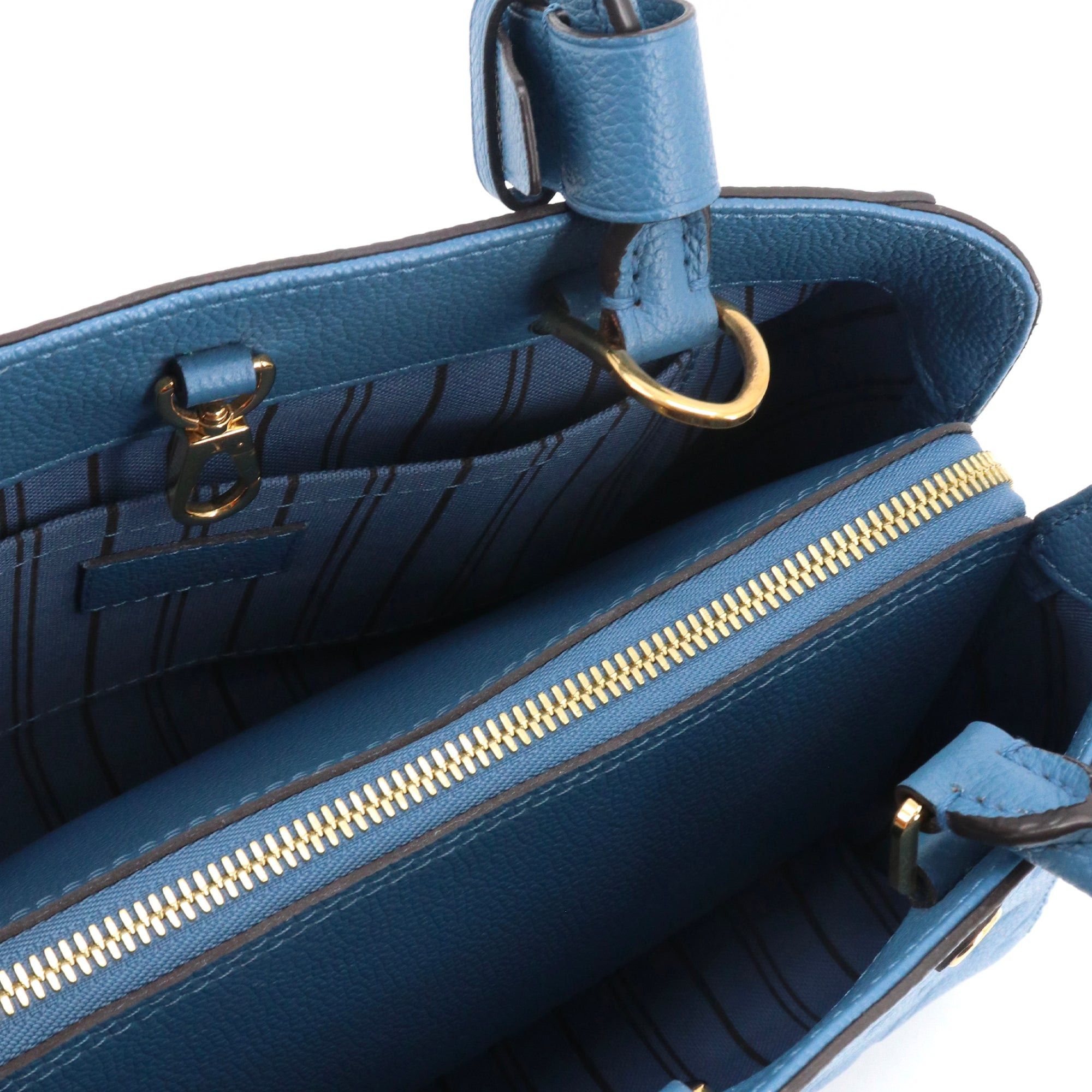 Louis Vuitton LOUIS VUITTON - Montaigne PM Louis Vuitton handbag in blue imprint leather Size ONE SIZE - 8 Thumbnail