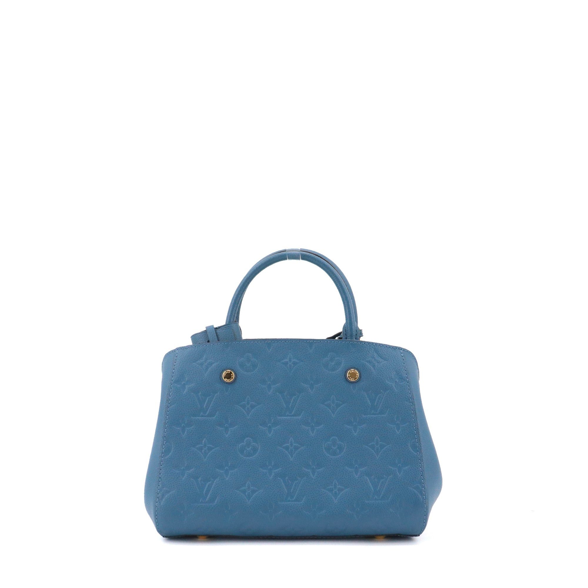Louis Vuitton LOUIS VUITTON - Montaigne PM Louis Vuitton handbag in blue imprint leather Size ONE SIZE - 3 Thumbnail