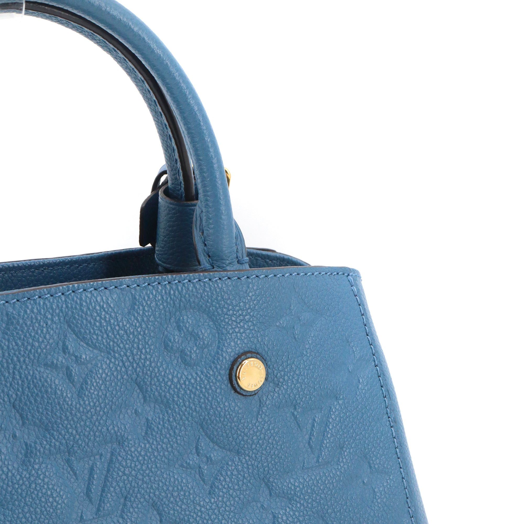 Louis Vuitton LOUIS VUITTON - Montaigne PM Louis Vuitton handbag in blue imprint leather Size ONE SIZE - 5 Thumbnail