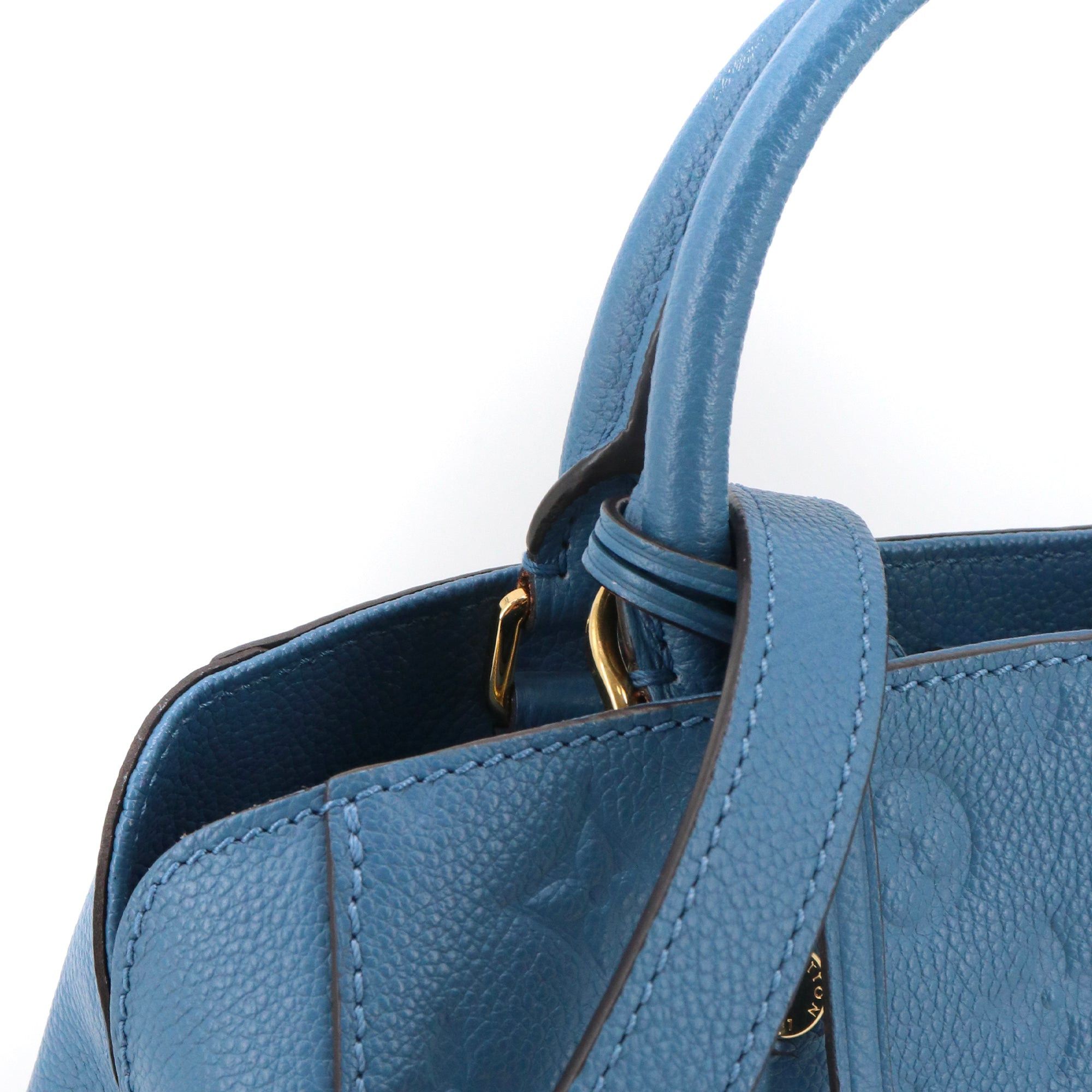 Louis Vuitton LOUIS VUITTON - Montaigne PM Louis Vuitton handbag in blue imprint leather Size ONE SIZE - 6 Thumbnail