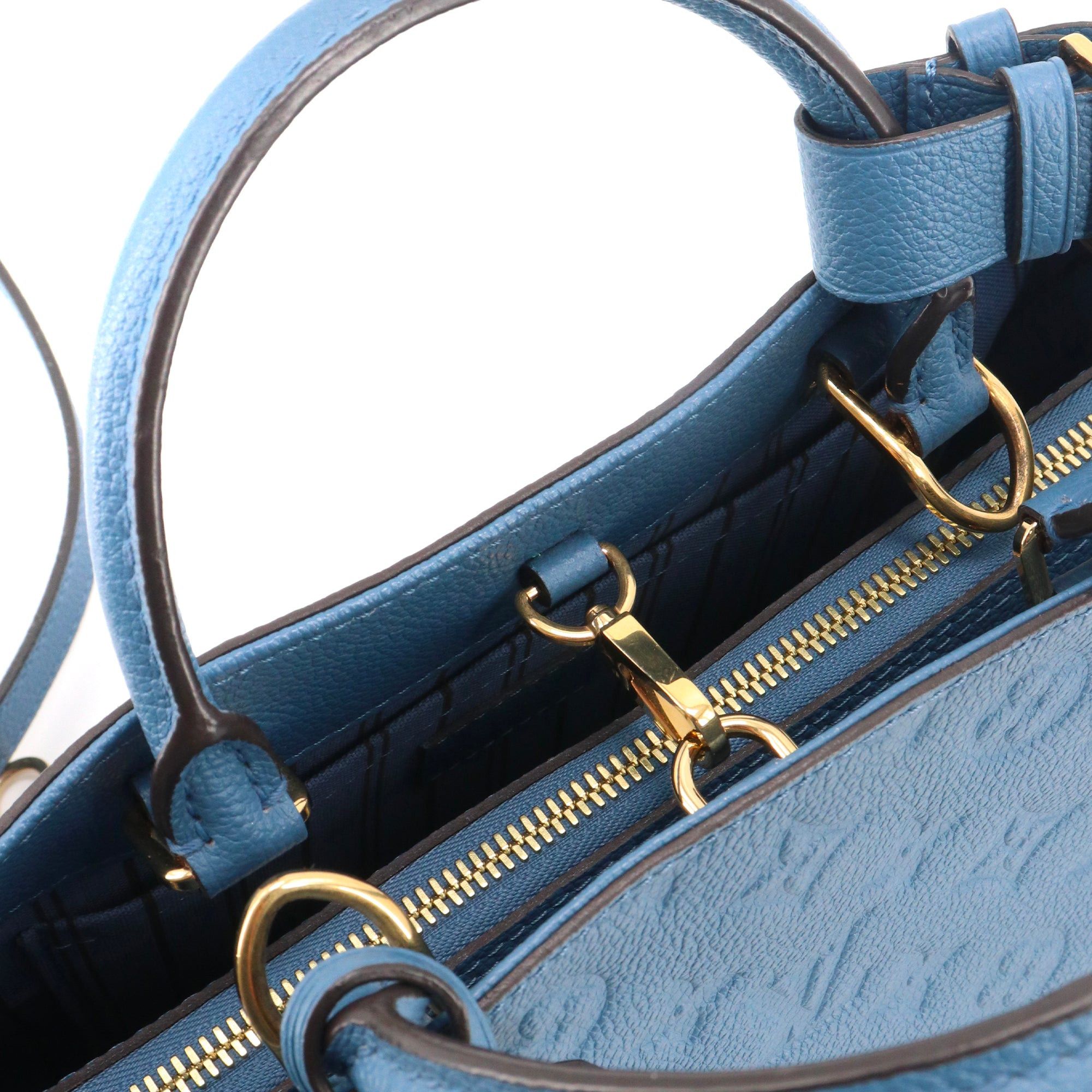 Louis Vuitton LOUIS VUITTON - Montaigne PM Louis Vuitton handbag in blue imprint leather Size ONE SIZE - 7 Thumbnail