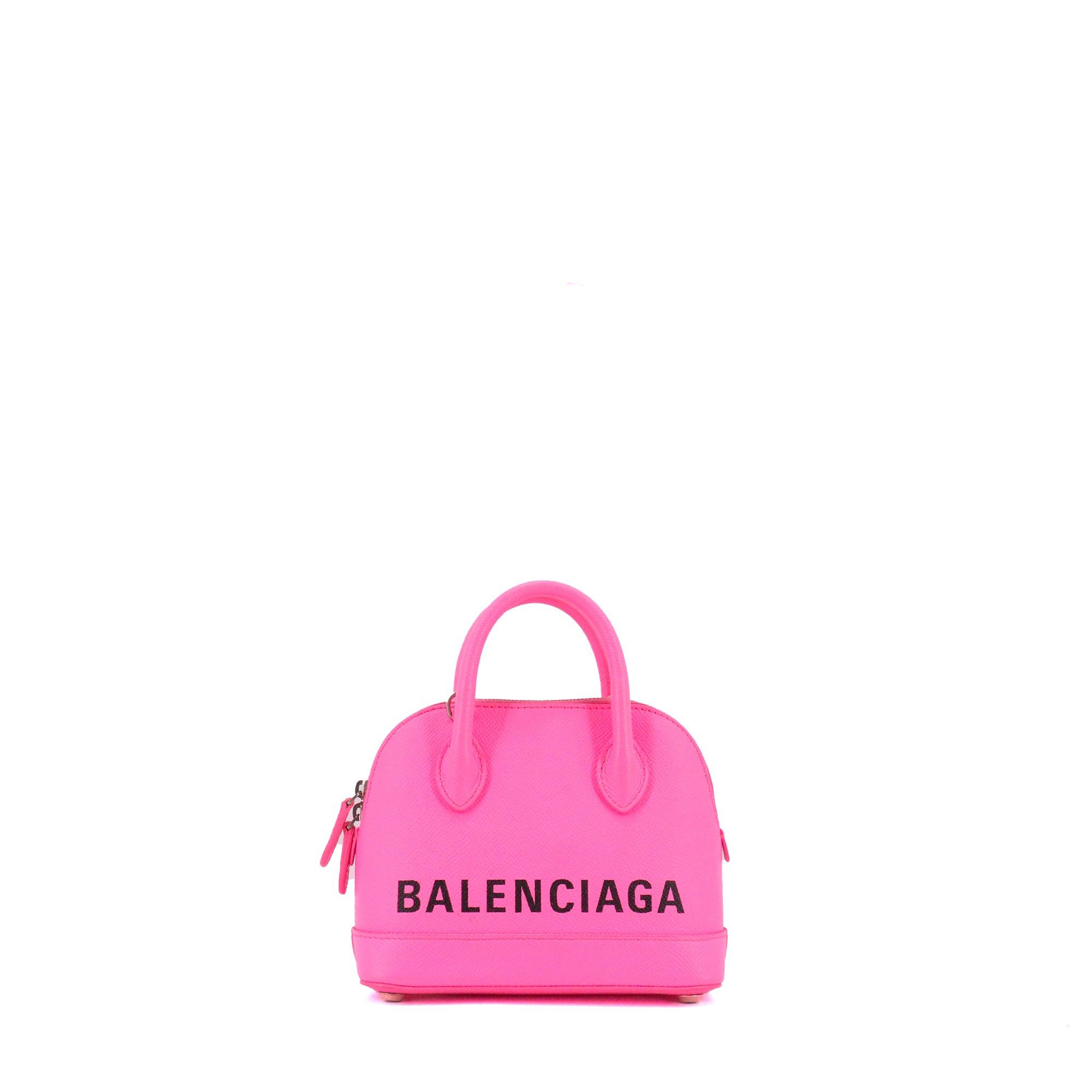 Balenciaga BALENCIAGA - Balenciaga Ville shoulder bag in neon pink grained leather Size ONE SIZE - 3 Thumbnail