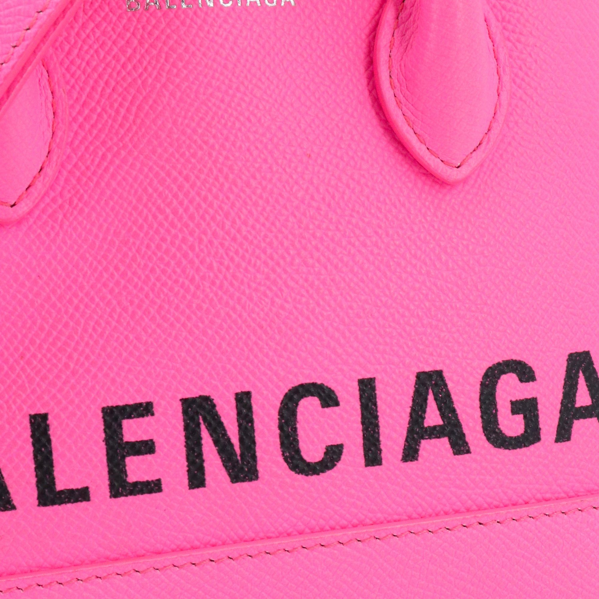 Balenciaga BALENCIAGA - Balenciaga Ville shoulder bag in neon pink grained leather Size ONE SIZE - 7 Thumbnail