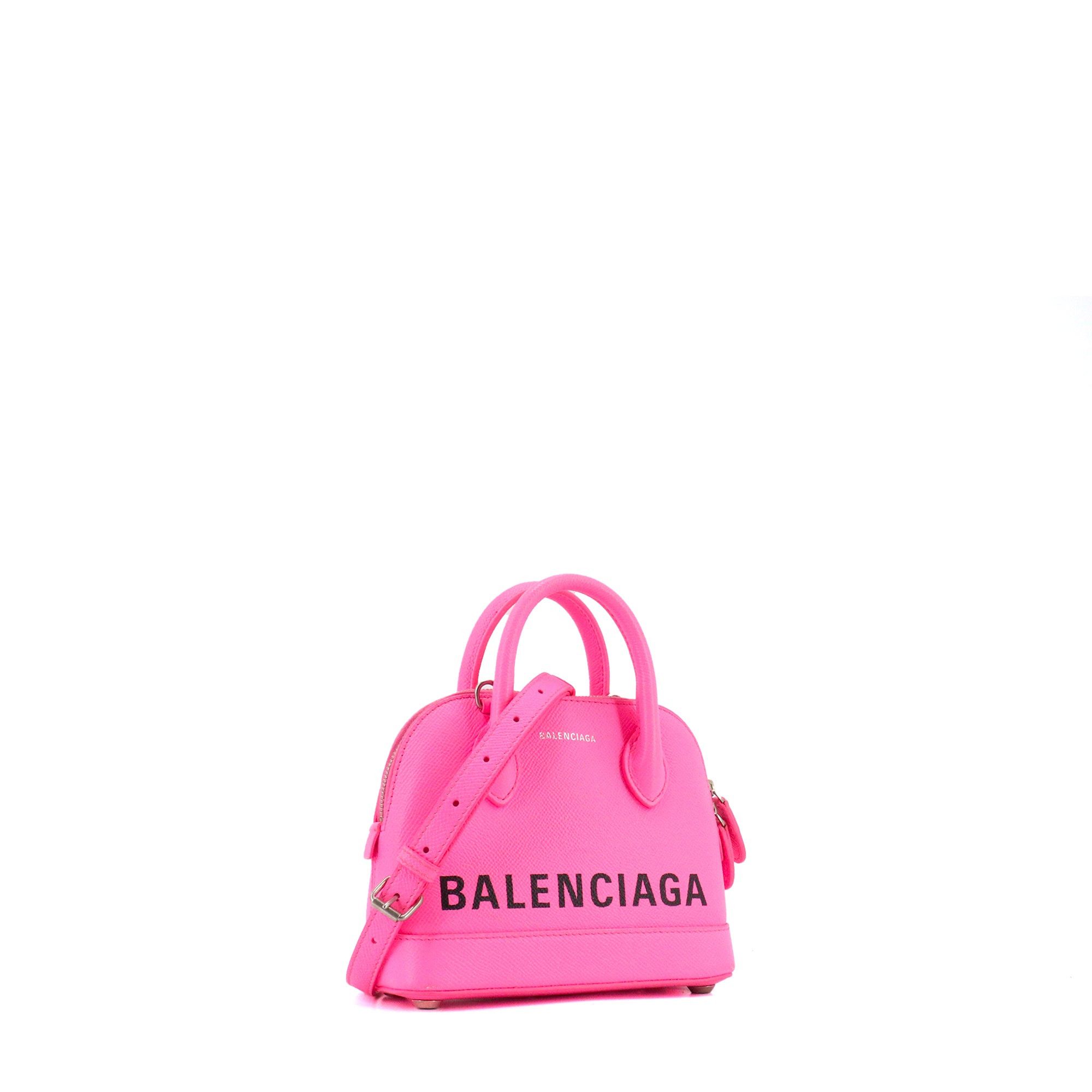 Balenciaga BALENCIAGA - Balenciaga Ville shoulder bag in neon pink grained leather Size ONE SIZE - 2 Thumbnail