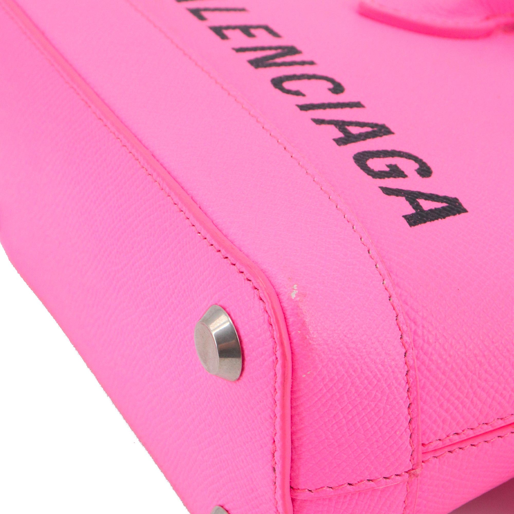 Balenciaga BALENCIAGA - Balenciaga Ville shoulder bag in neon pink grained leather Size ONE SIZE - 8 Thumbnail