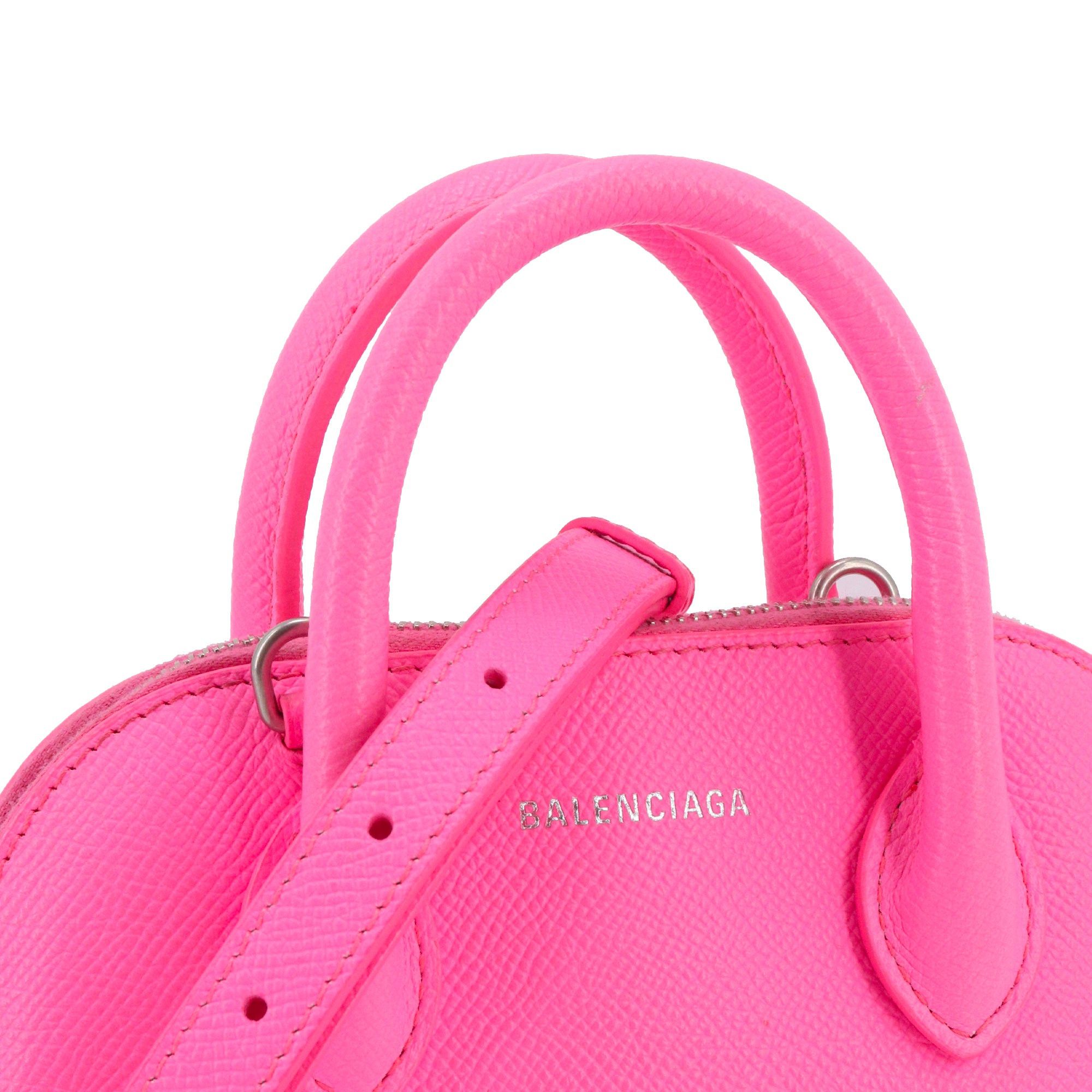 Balenciaga BALENCIAGA - Balenciaga Ville shoulder bag in neon pink grained leather Size ONE SIZE - 5 Thumbnail