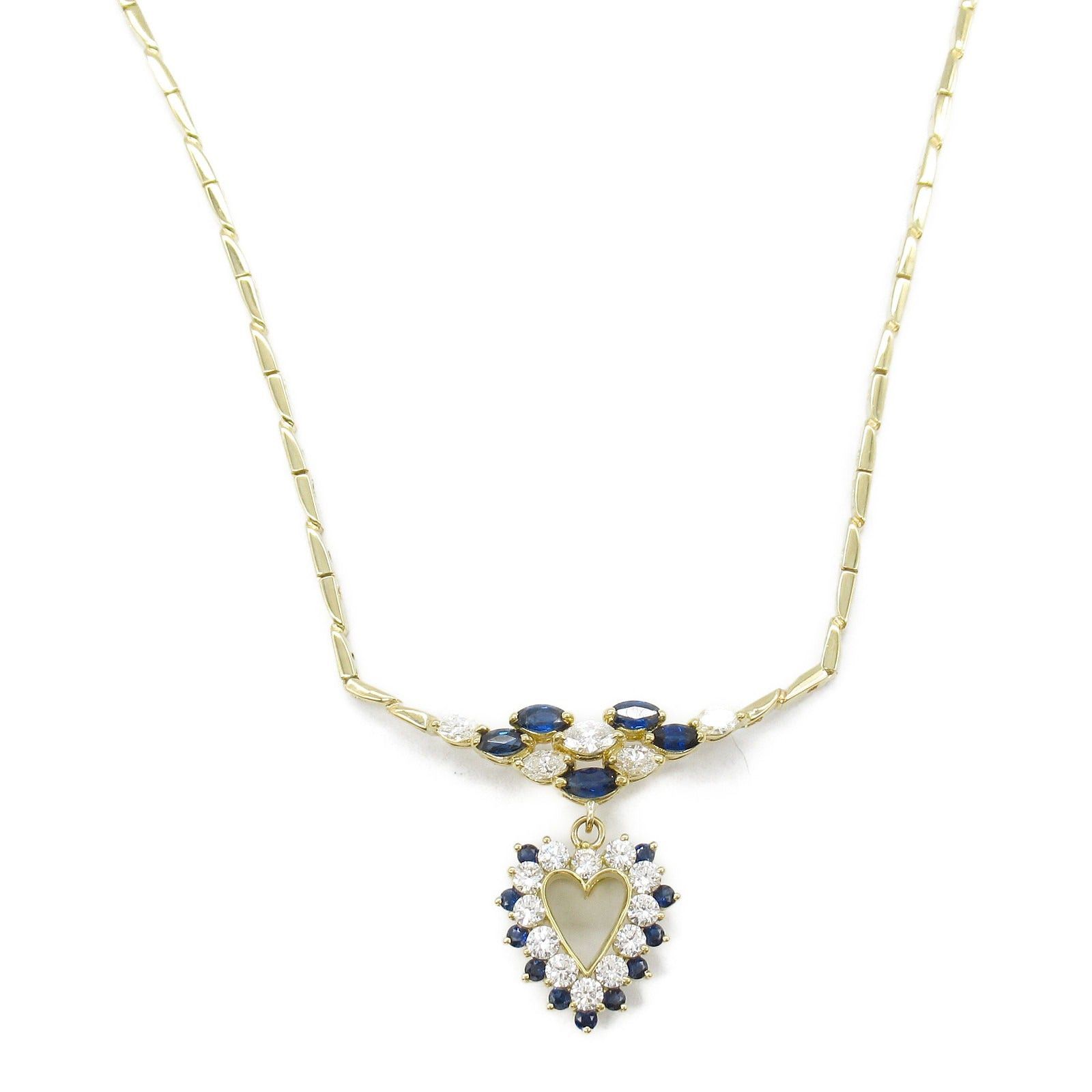 Tiffany & Co. Tiffany Co Sapphire Diamond Necklace K18 (Yellow Gold) Blue Size ONE SIZE - 2 Thumbnail