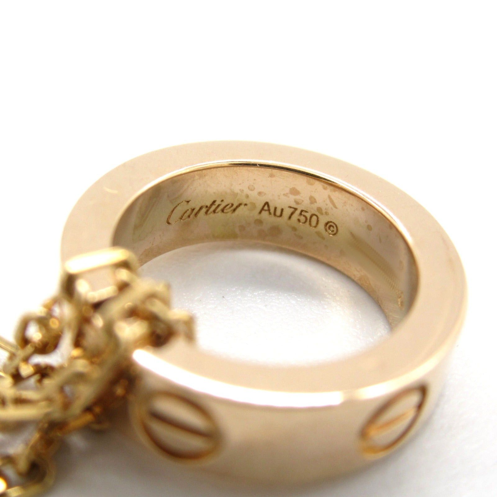 Cartier Cartier Love Three Hoops Necklace Diamond K18Pg (Pink Gold) Ceramic Clear Size ONE SIZE - 5 Thumbnail