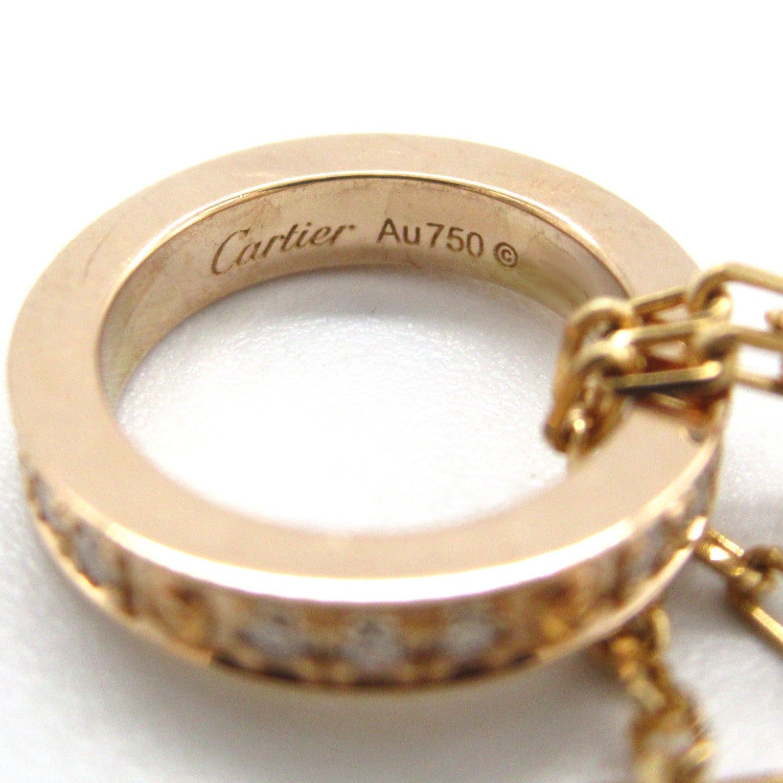 Cartier Cartier Love Three Hoops Necklace Diamond K18Pg (Pink Gold) Ceramic Clear Size ONE SIZE - 6 Thumbnail