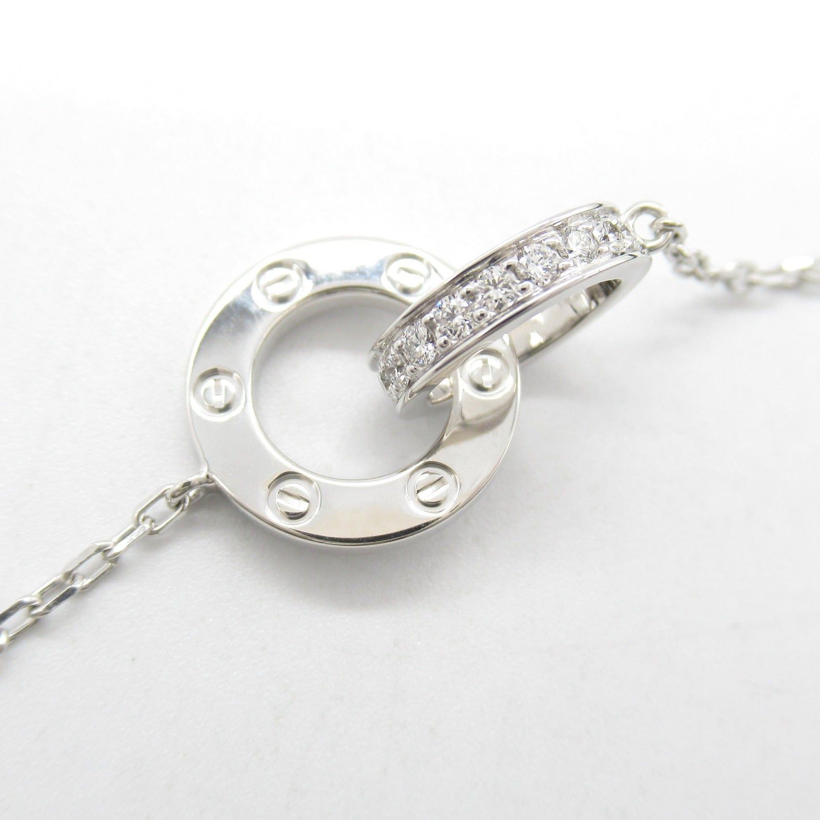 Cartier Cartier Love Necklace Pave Diamond K18Wg (White Gold) Clear Size ONE SIZE - 5 Thumbnail