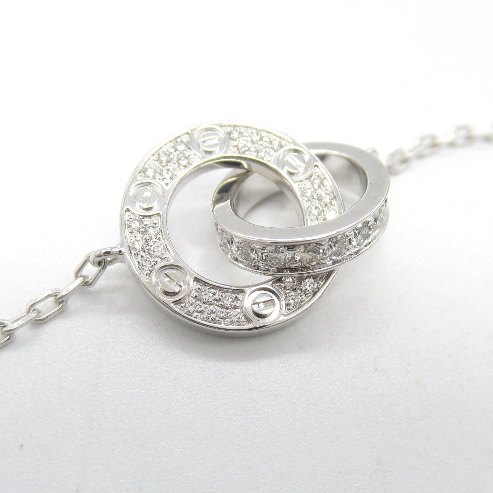 Cartier Cartier Love Necklace Pave Diamond K18Wg (White Gold) Clear Size ONE SIZE - 6 Thumbnail