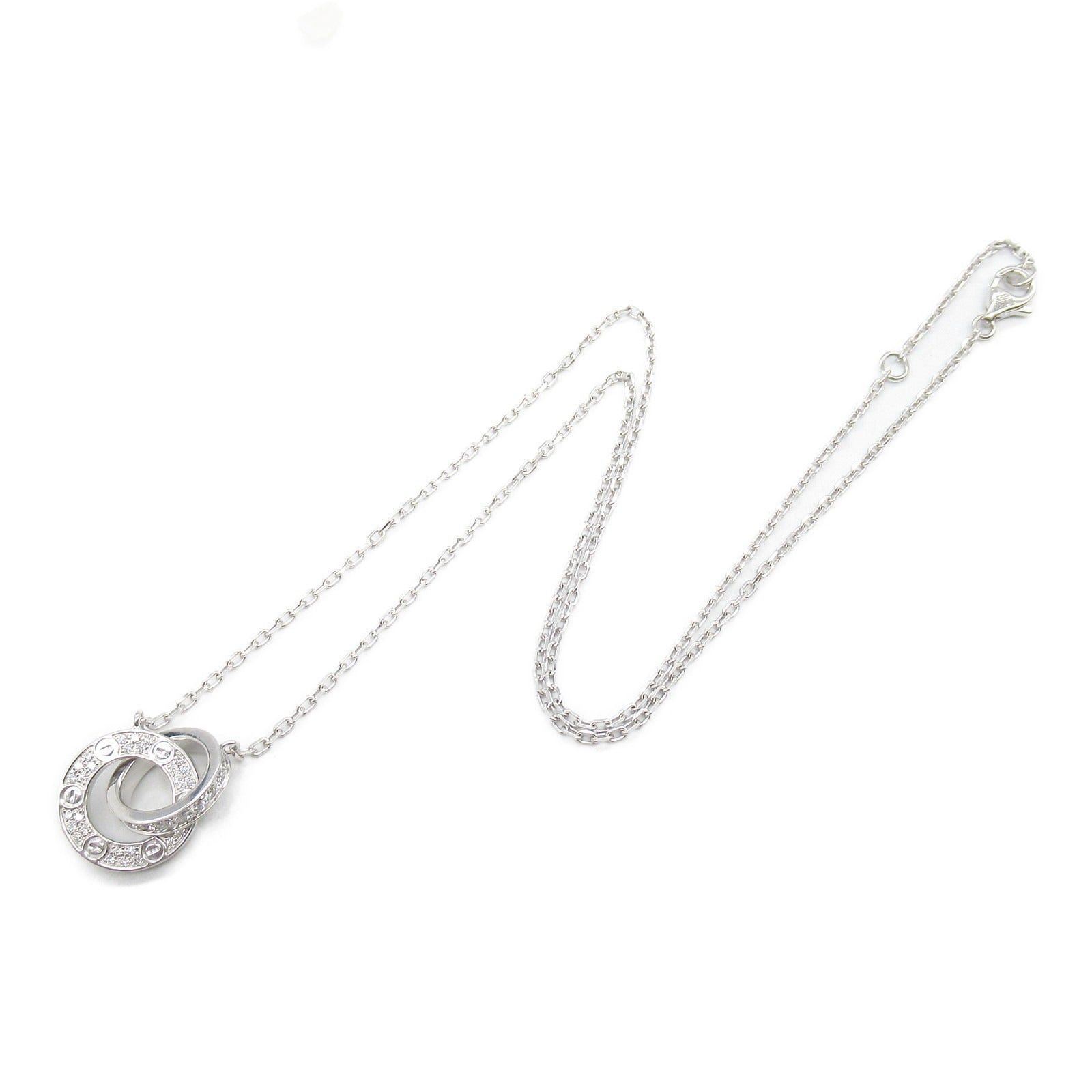 Cartier Cartier Love Necklace Pave Diamond K18Wg (White Gold) Clear Size ONE SIZE - 3 Thumbnail