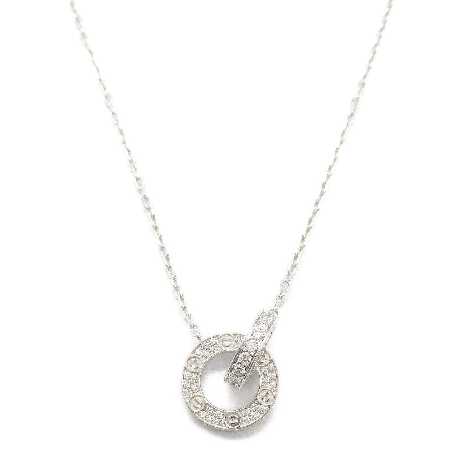 Cartier Cartier Love Necklace Pave Diamond K18Wg (White Gold) Clear Size ONE SIZE - 2 Thumbnail