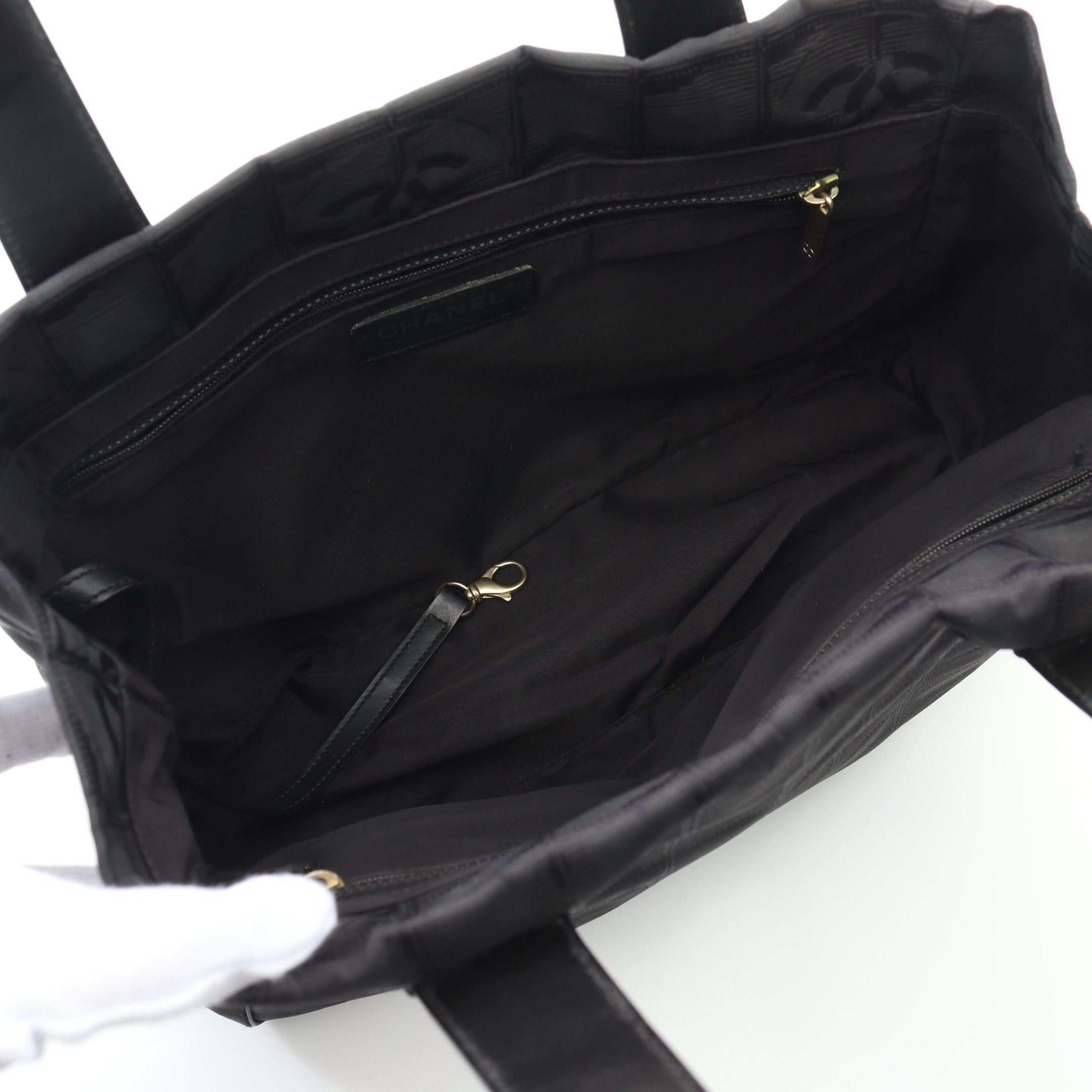 Chanel Chanel New Travel Line Pm Handbag Tote Bag Nylon Canvas Leather Black Gold Hardware Size ONE SIZE - 3 Thumbnail