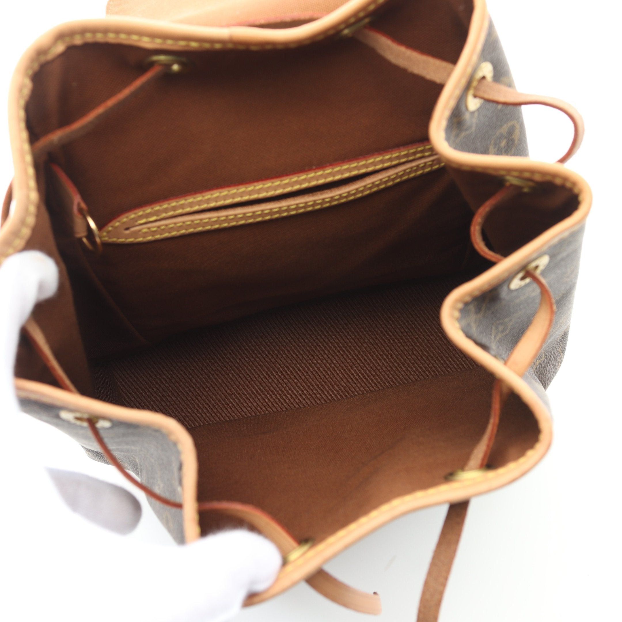 Louis Vuitton Louis Vuitton Montsouris Mm Monogram Backpack Rucksack Leather Brown Size ONE SIZE - 3 Thumbnail
