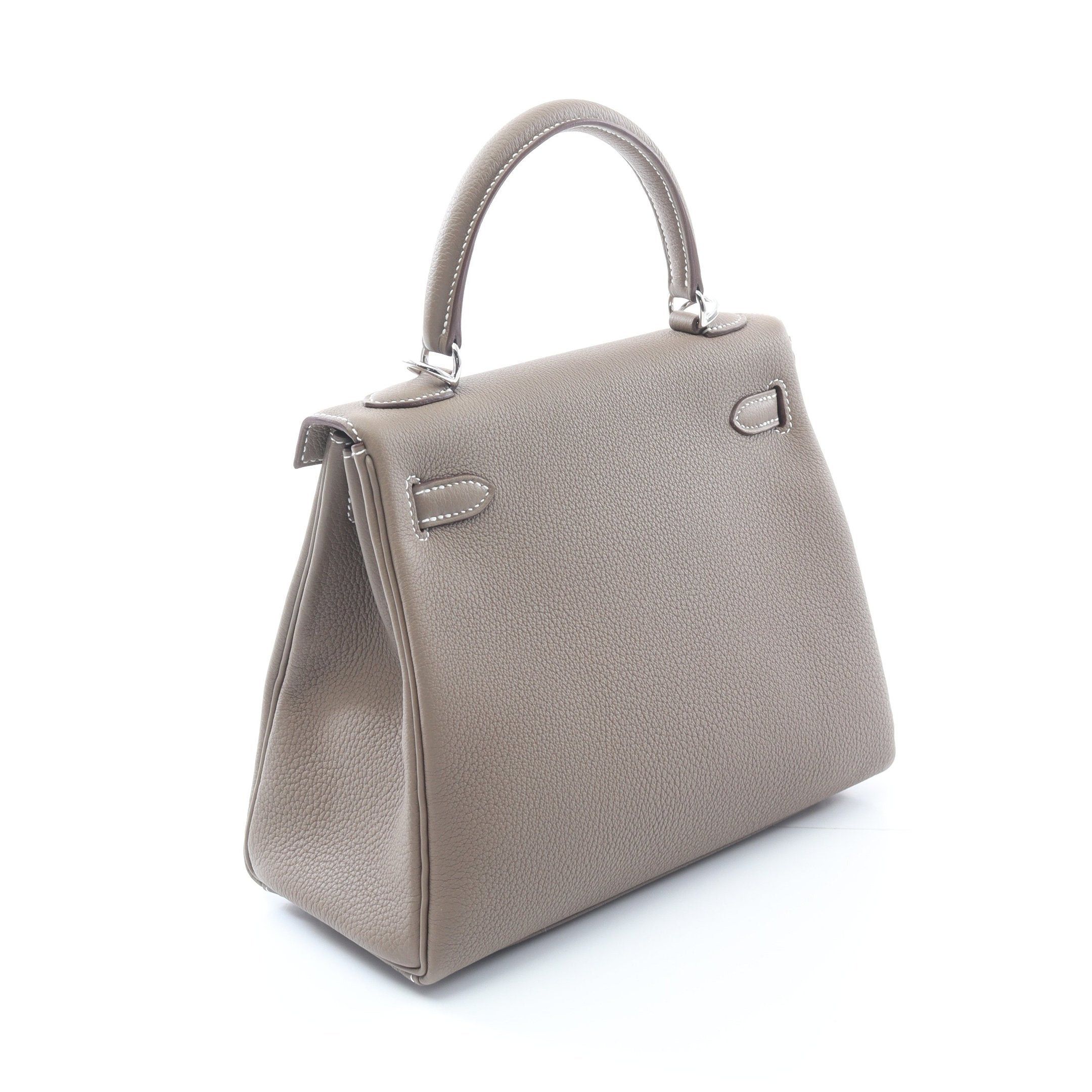 Hermes Hermes Kelly 25 Etoupe Handbag Togo Gray Brown Silver Hardware Inner Stitch Double Engraved Size ONE SIZE - 2 Thumbnail