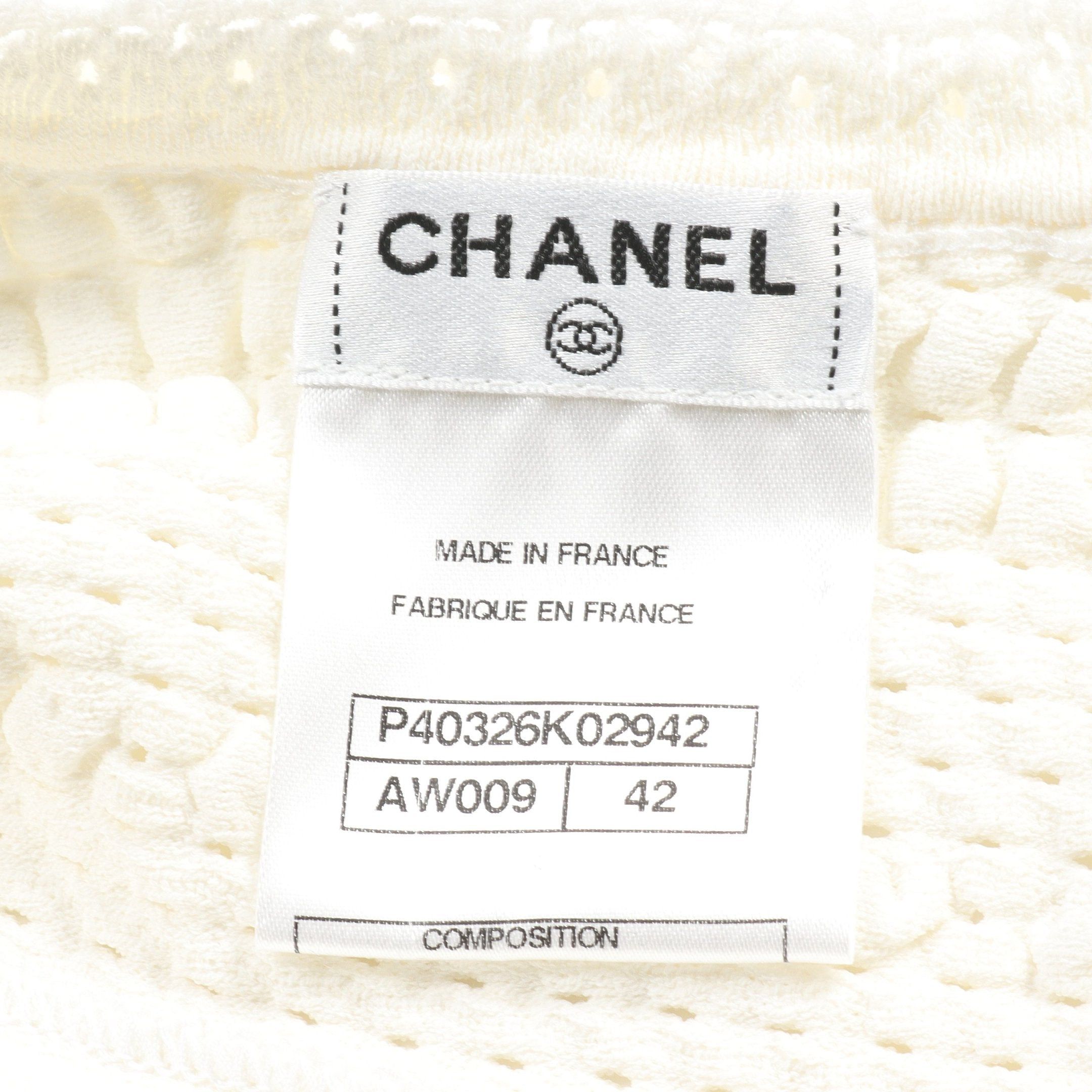 Chanel Chanel Cocomark Button One Piece No Sleeve Rayon Off White Size ONE SIZE - 3 Thumbnail