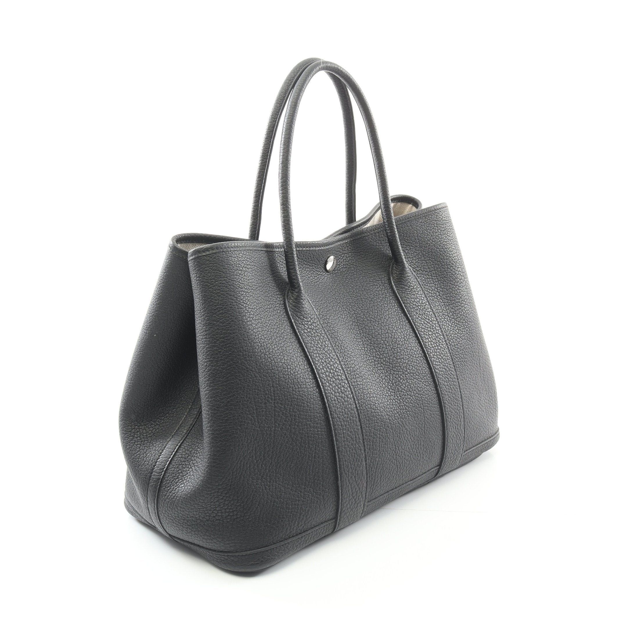 Hermes Hermes Garden Party Pm Handbag Tote Bag Negonda Leather Black Silver Hardware Double Engraved Size ONE SIZE - 2 Thumbnail