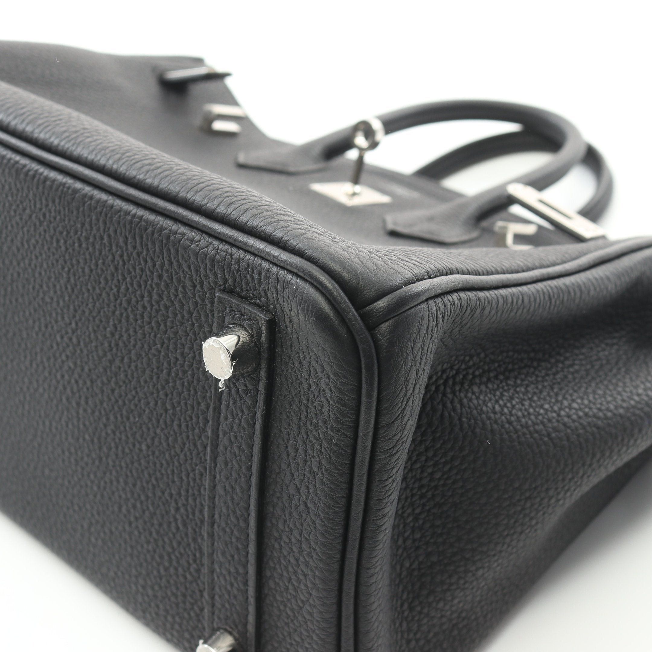 Hermes Hermes Birkin 25 Handbag Togo Black Silver Hardware Double Engraved Size ONE SIZE - 7 Thumbnail