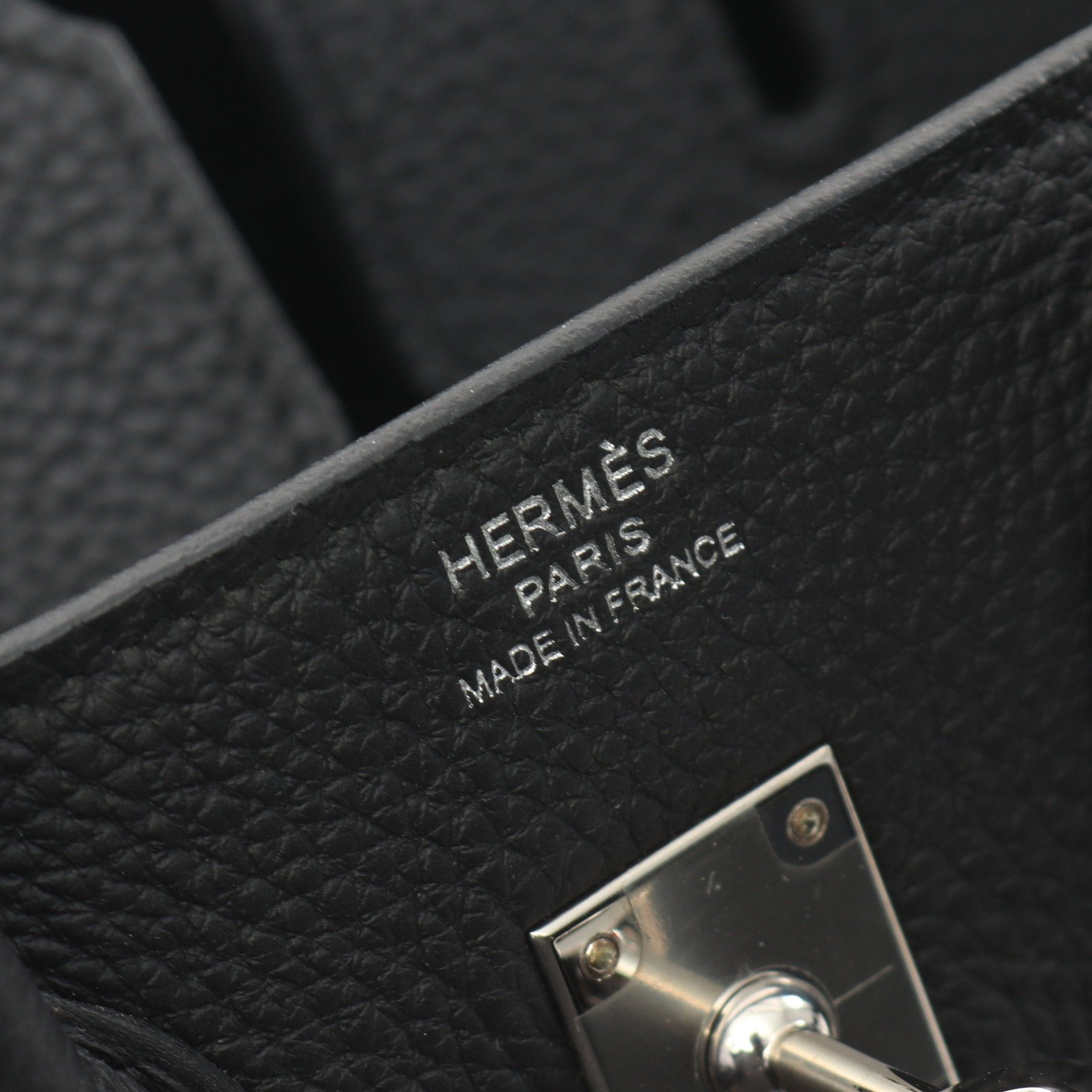 Hermes Hermes Birkin 25 Handbag Togo Black Silver Hardware Double Engraved Size ONE SIZE - 4 Thumbnail