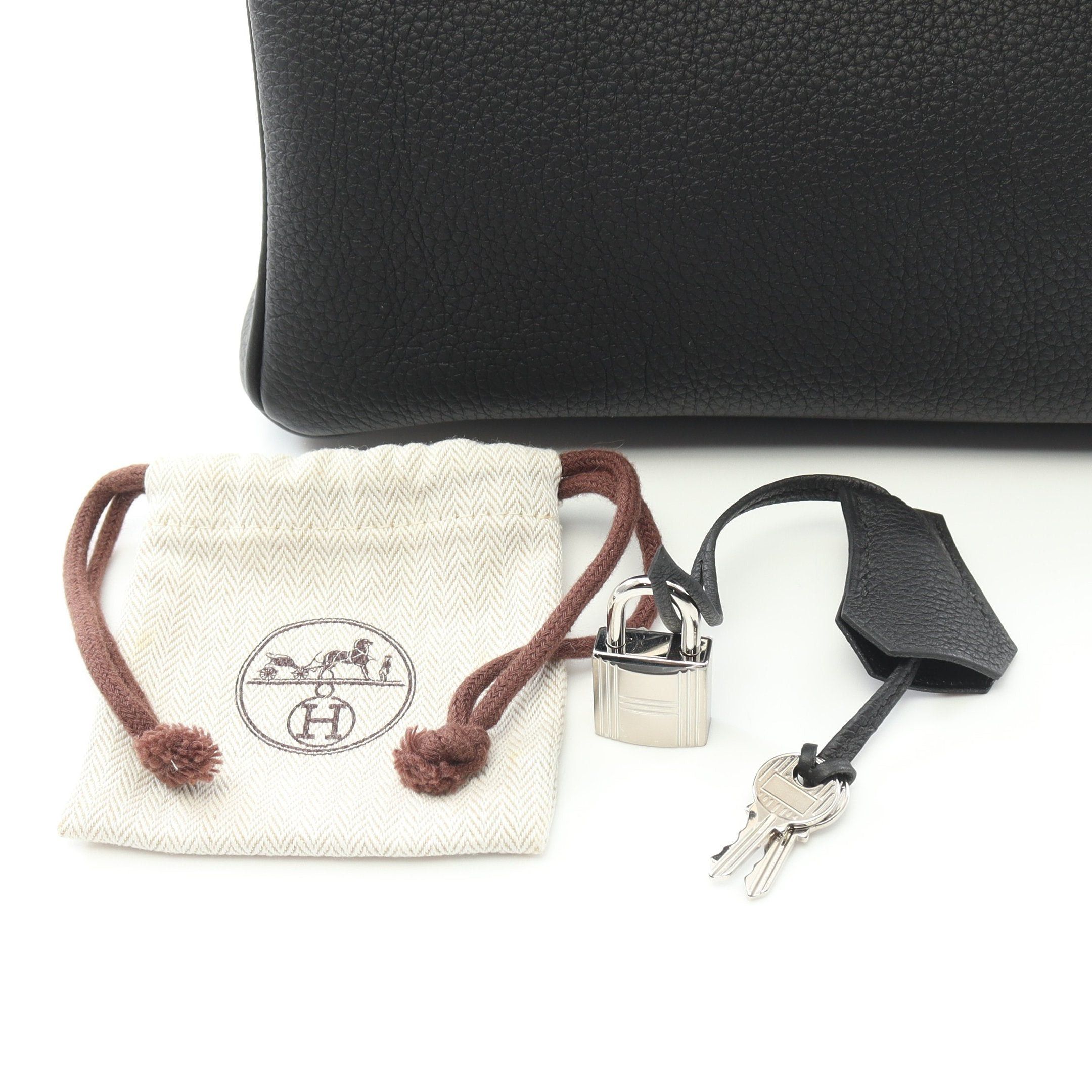 Hermes Hermes Birkin 25 Handbag Togo Black Silver Hardware Double Engraved Size ONE SIZE - 6 Thumbnail