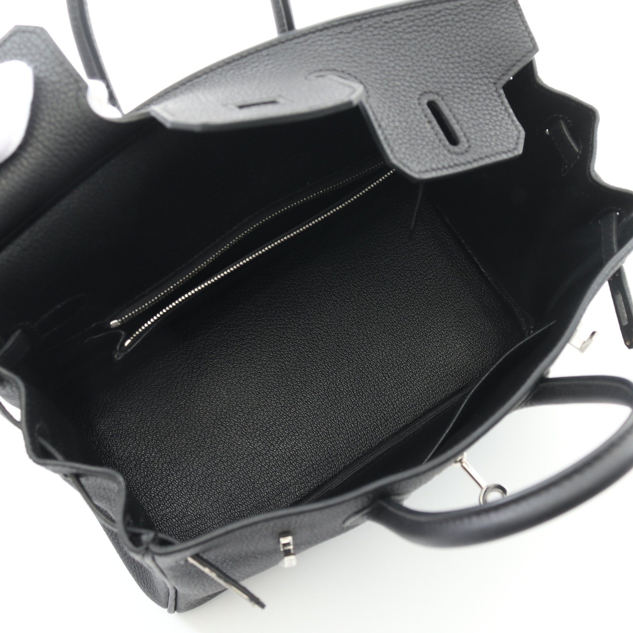 Hermes Hermes Birkin 25 Handbag Togo Black Silver Hardware Double Engraved Size ONE SIZE - 3 Thumbnail