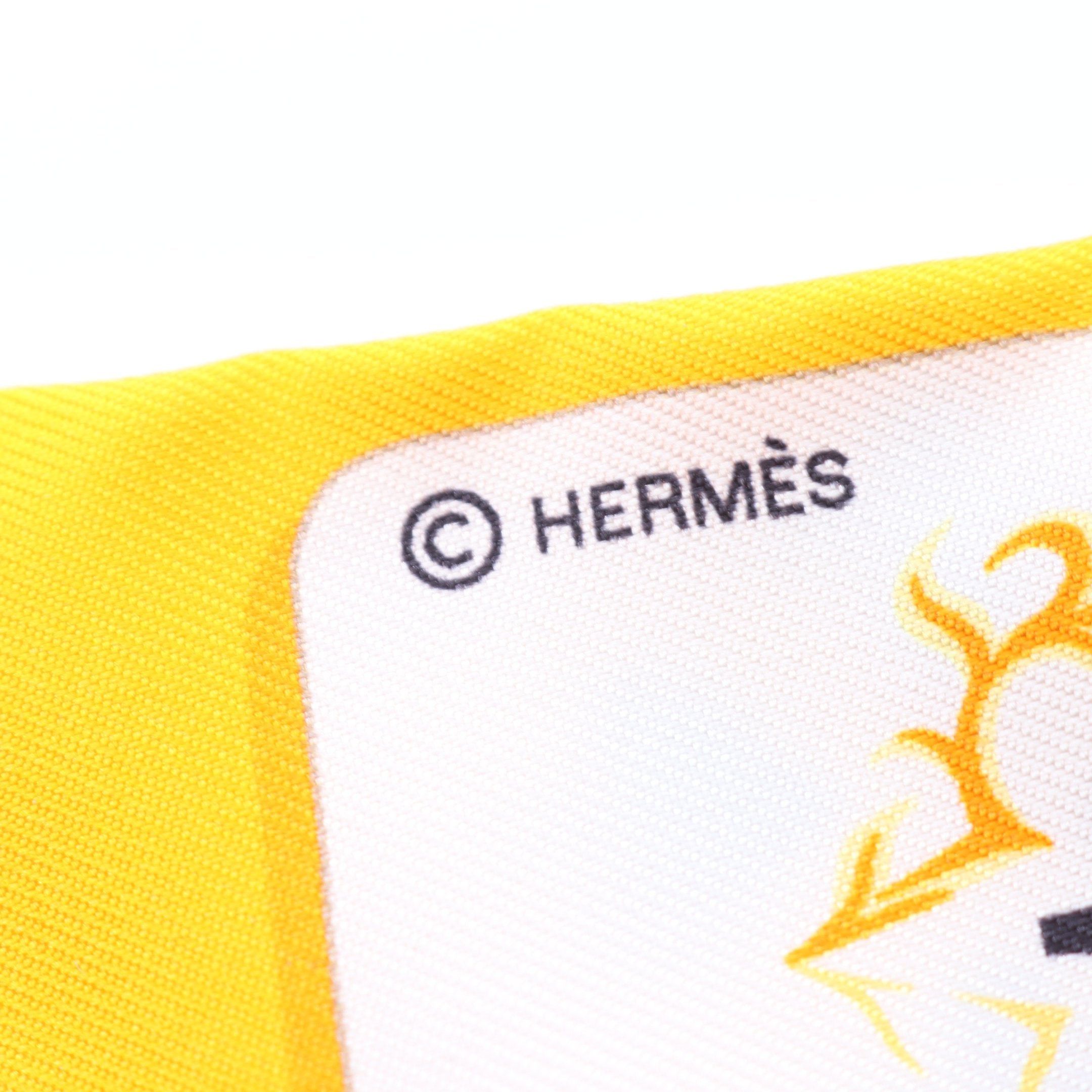 Hermes Hermes Twilly Jeu Dr Cartes Ribbon Scarf Silk Orange Multicolor Size ONE SIZE - 2 Thumbnail